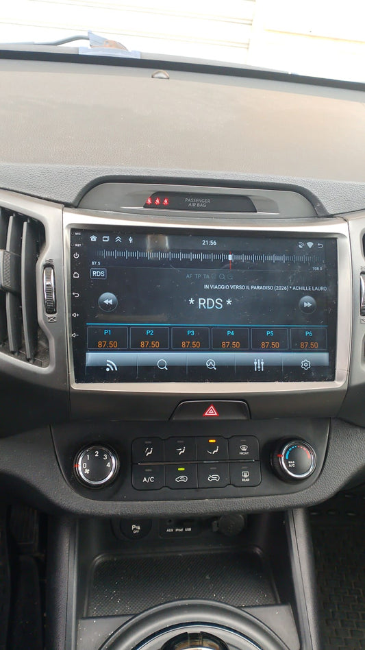 kia sportage 2011> | 9 Pollici - Mascherina Inclua- Autoradio 2 Din Android auto + Carplay / Stereo Touch 4/64GB | Navigatore GPS + Bluetooth + Wifi