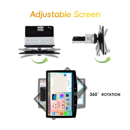 AUTORADIO 1Din10.1”Pollici ESTRAIBILE, GPS, Navigatore, CARPLAY + ANDROID AUTO Per tutti i modelli con comandi al volante 4/64GB