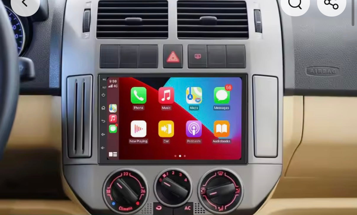 Polo | 7” pollici - 6-128GB MASCHERINA INCLUSA Autoradio 2 Din Android auto + Carplay Stereo Touch | Navigatore GPS + Bluetooth + Wifi