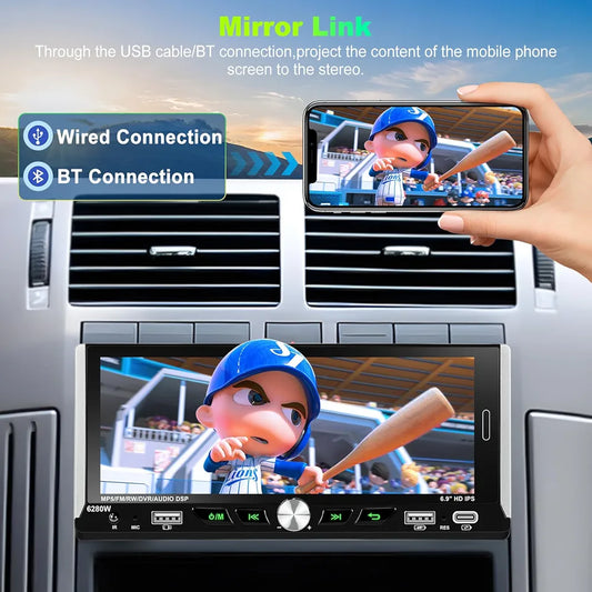 Autoradio 1 din schermo da 7" 4GB RAM - 64 GB ROM CARPLAY🌀 android auto 🌀