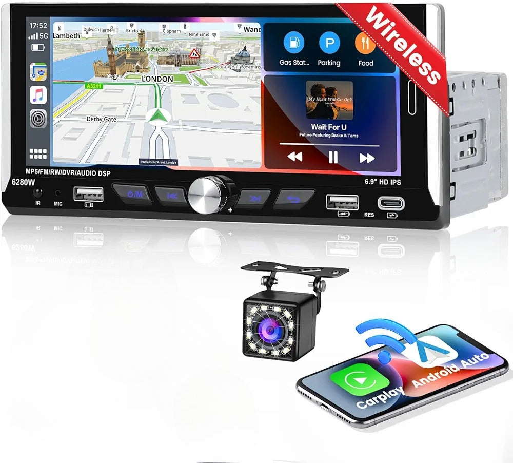 Autoradio 1 din schermo da 7" 4GB RAM - 64 GB ROM CARPLAY🌀 android auto 🌀