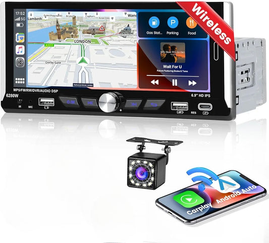 Autoradio 1 din schermo da 7" 4GB RAM - 64 GB ROM CARPLAY🌀 android auto 🌀
