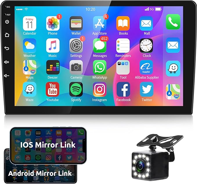 AUTORADIO 2 DIN 10'' POLLICI - ANDROID 13- 4-64 GIGA