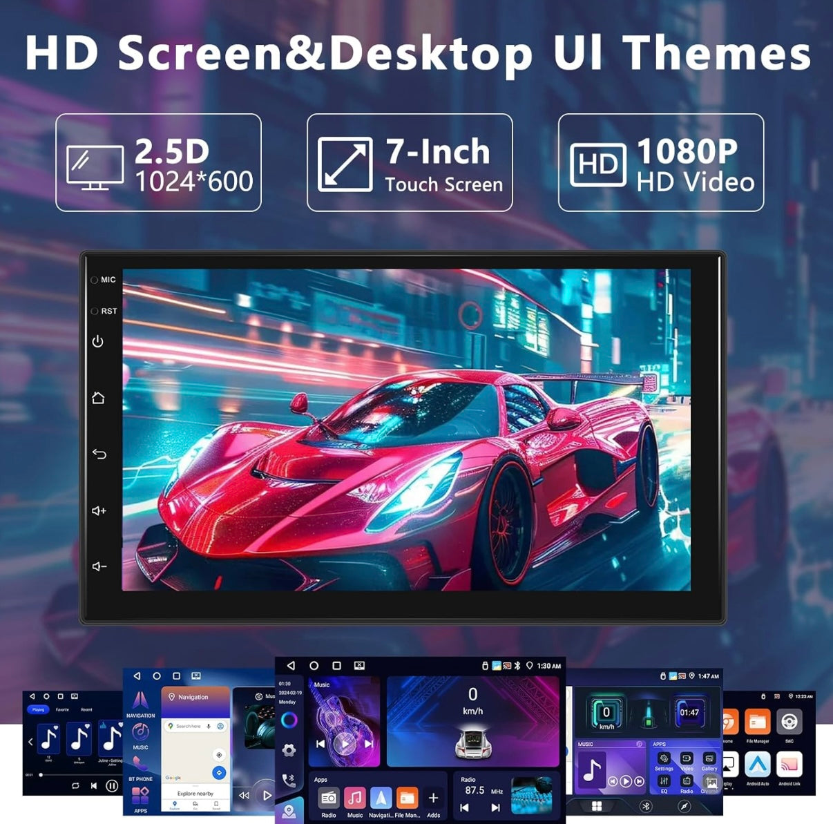 Autoradio 7” per Kia Carnival anno 2007  4GB+64GB CarPlay Autoradio 2 Din 7 Stereo Auto Bluetooth con Schermo, Autoradio Supporto GPS Navigazione, WiFi, SWC, FM/RDS Radio, EQ , Touchscreen Schermo+