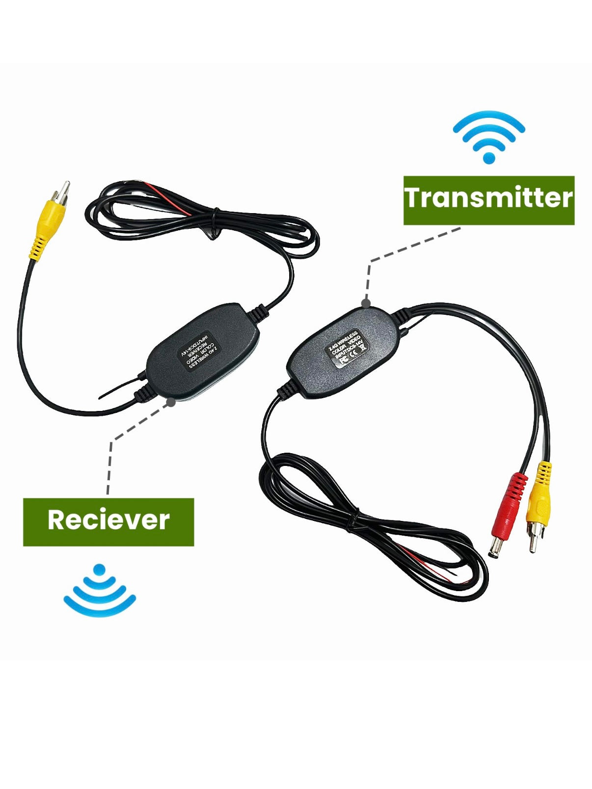 Trasmettitore Ricevitore Kit Wireless per Telecamera Posteriore Auto Adattatore Senza Fili per Telecamera Retrovisore Monitor Auto 12V