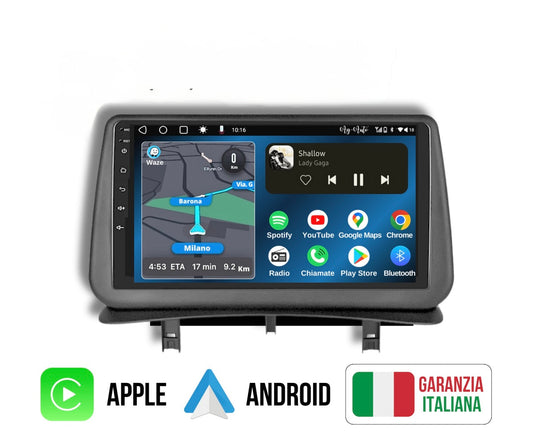 Renault Clio 3 (2005/2014) | 9 Pollici - Mascherina Inclusa - Autoradio 2 Din Android Auto + Carplay / Stereo Touch 2/64gb | Navigatore GPS + Bluetooth + Wifi