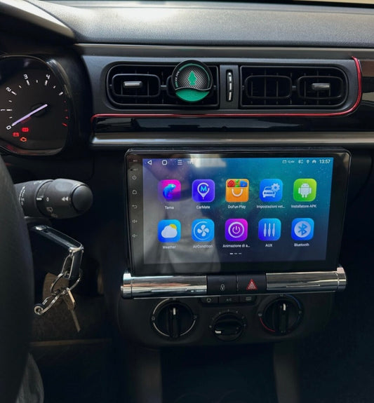 C3  | 9 Pollici -  4-64GB Mascherina inclusa -Autoradio 2 Din Android auto + Carplay / Stereo Touch | Navigatore GPS + Bluetooth + Wifi
