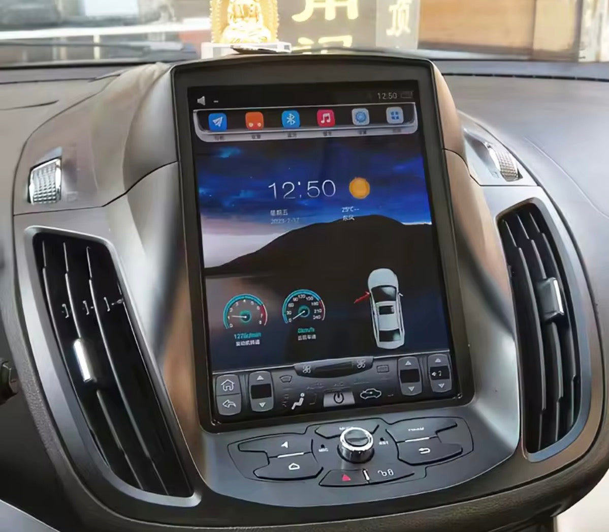 Ford c-Max modello tesla anno 2011 in poi| 9.5”Pollici - Mascherina Inclusa - Autoradio 2 Din Android Auto + Carplay / Stereo Touch| Navigatore GPS + Bluetooth + Wifi
