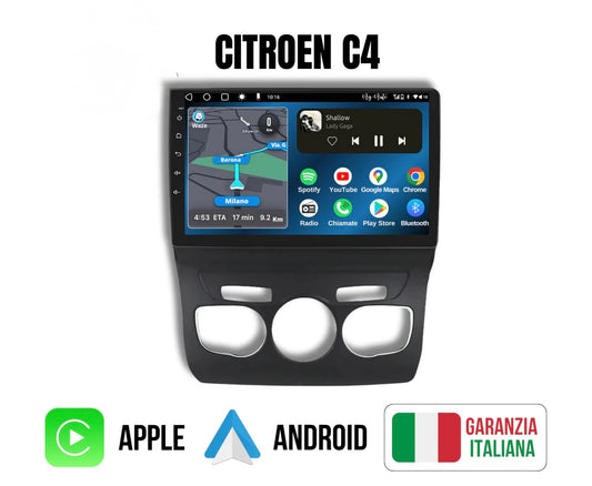 C4| 9 Pollici - Mascherina Inclusa Autoradio 2 Din Android Auto + Carplay / Volkswagen Stereo Touch 2/64gb | Navigatore GPS + Bluetooth + Wifi