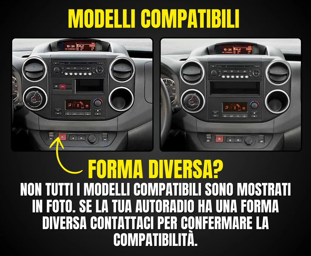 PEUGEOT PARTNER 9 Pollici - Mascherina Inclusa Autoradio 2 Din Android Auto + Carplay / Volkswagen Stereo Touch 2/64gb | Navigatore GPS + Bluetooth + Wifi