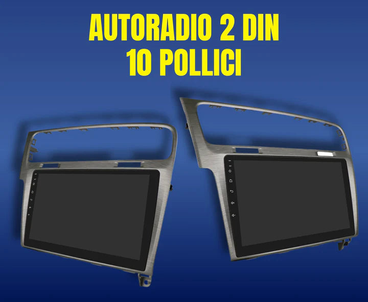 Volkswagen Golf 7 (2013/2017) | 10 pollici 4-64 GB - Mascherina Inclusa Autoradio 2 Din Android auto + Carplay / vw mk7 Stereo Touch | Navigatore GPS + Bluetooth + Wifi+canbas per recupero dei comandi al volante