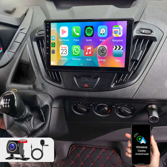 Ford transit / 9” Pollici - Mascherina Inclusa - Autoradio 2 Din Android Auto + CarPlay / Stereo Touch  | Navigatore GPS + Bluetooth + Wifi + DAB+ compreso in quello con la ventola