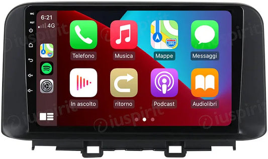 Hyundai kona | 9 Pollici - Mascherina Inclusa - Autoradio 2 Din Android Auto + Carplay / Stereo Touch 2/64gb | Navigatore GPS + Bluetooth + Wifi