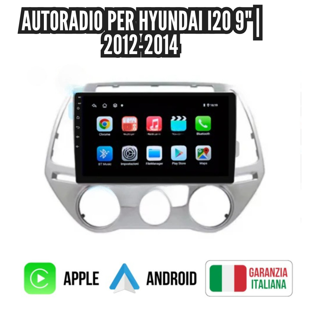 Autoradio per Hyundai i20 9" | 2012-2014 |Android | Bluetooth |CarPlay Android Auto | 4-64GB Ram