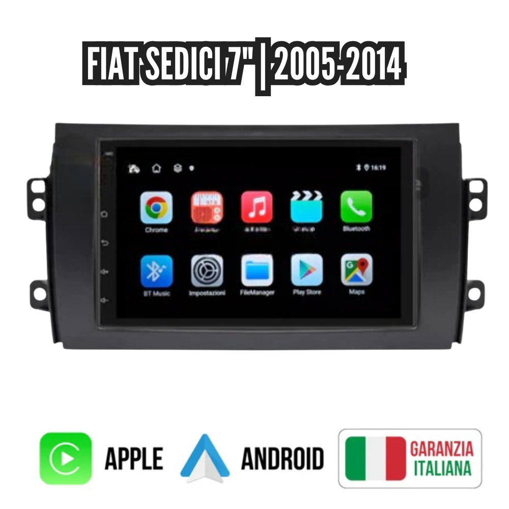Autoradio per Fiat Sedici 7" | 2005-2014 | Android | Bluetooth | CarPlay | Android Auto | 4-64GB Ram