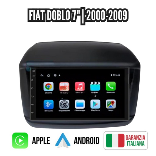 Fiat Doblò 2000-2009  |7 pollici - Mascherina Inclusa Autoradio 2 Din Android auto + Carplay / Stereo Touch 4/64gb | Navigatore GPS + Bluetooth + Wifi