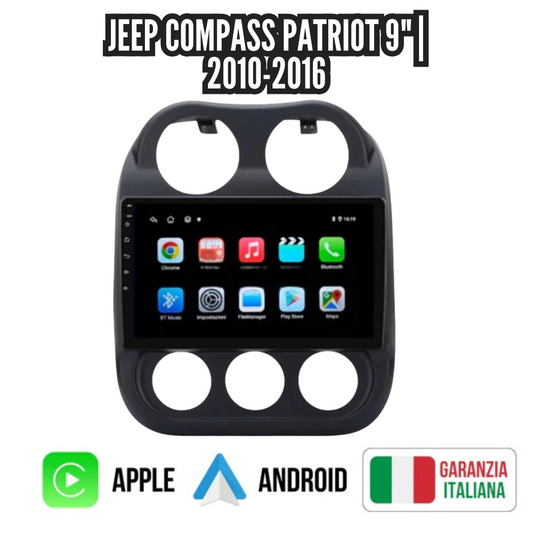 Autoradio   per   Jeep   Compass   Patriot   9"   |   2010-2016   |   Android   |   Bluetooth   |   CarPlay   |   Android   Auto   |   4-64GB   Ram