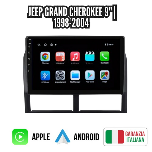 Autoradio   per   Jeep   Grand   Cherokee   9"   |   1998-2004   |   Android   |   Bluetooth   |   CarPlay   |   Android   Auto   |   4-64GB   Ram
