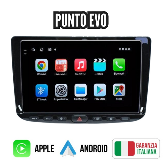 Autoradio per punto evo 9"- dal 2009 in poi- Android 13- 4GB RAM - 64 GB rom- Carplay/android auto wireless