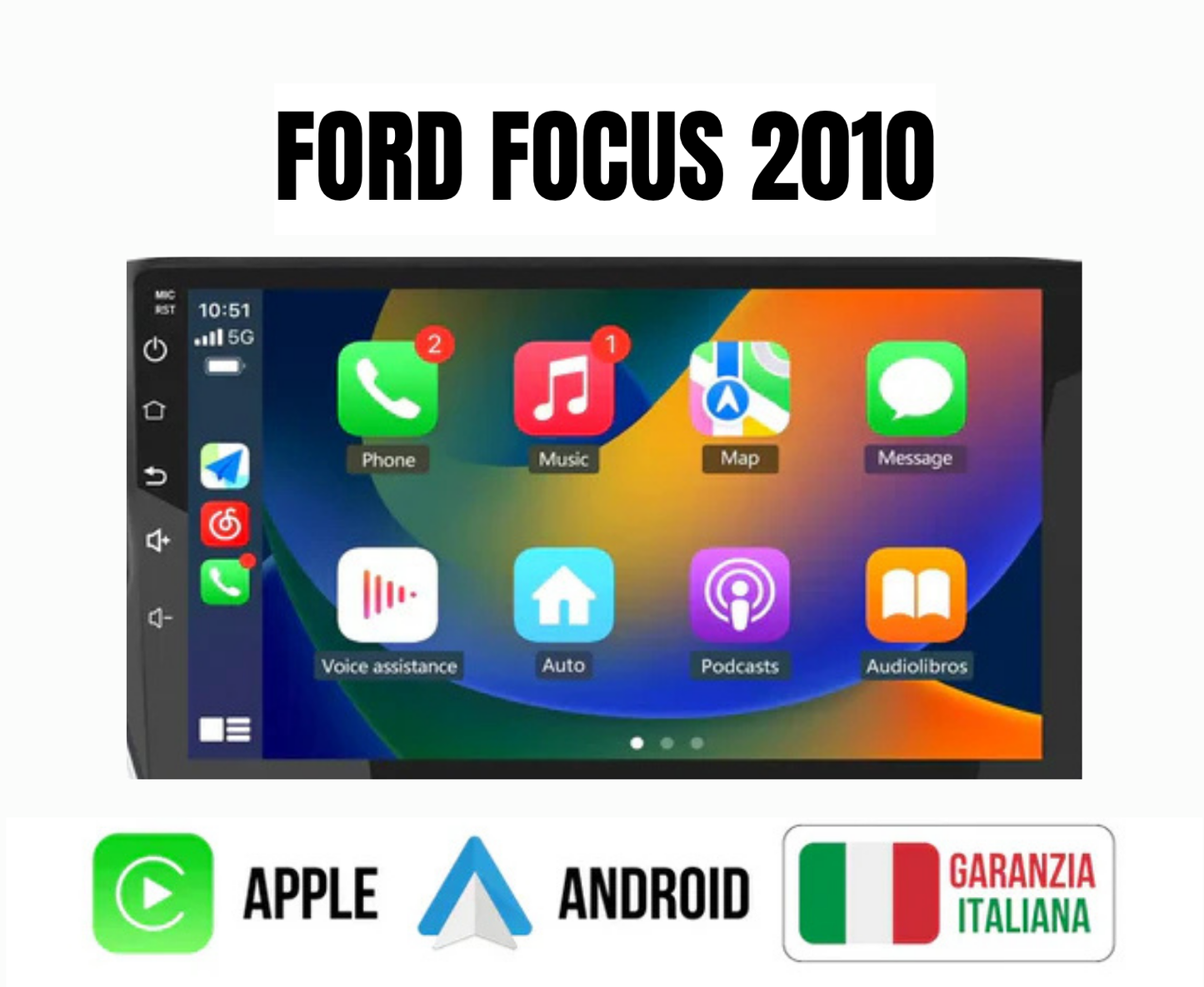 Autoradio per Ford focus 2010 Universale 7" | |Android13| Bluetooth | CarPlay | Android Auto 4GB/64GB Ram