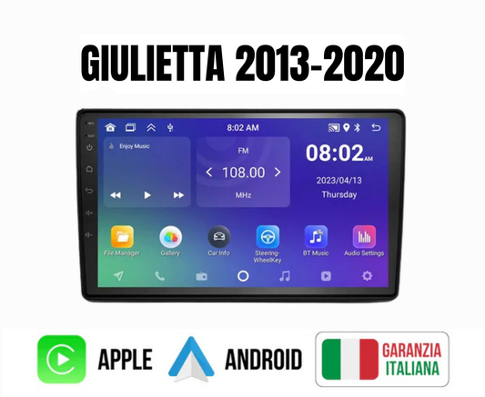AlfaRomeo Giulietta 9" | Dal 2013-2020 | Android | Bluetooth | CarPlay | Android Auto | 4GB/6GB Ram + CENTRALINA CANBAS PER RECUPERI DEI COMANDI AL VOLANTE