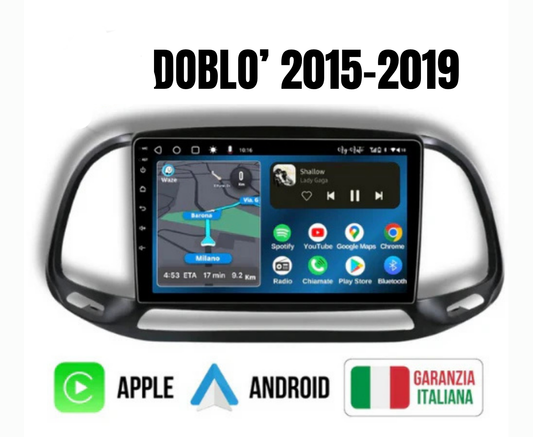 Fiat Doblò (2015-2019) |9 pollici - Mascherina Inclusa Autoradio 2 Din Android auto + Carplay / Stereo Touch 4/64gb | Navigatore GPS + Bluetooth + Wifi