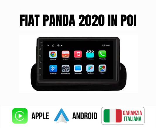 Fiat panda  (2020in poi ) | 7" Pollici - Mascherina inclusa - Autoradio 2 Din Android auto + Carplay / Stereo Touch 8/256gb | Navigatore GPS + Bluetooth + Wifi+ retrocamera