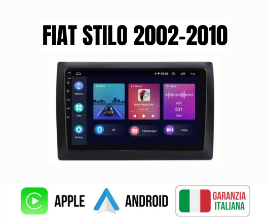 Fiat Stilo 2002-2010 CarPlay Android Auto 9'' GPS USB WI-FI Bluetooth 4G LTE + DAB+CAVETTERIA ORIGINALE+RETROCAMERA