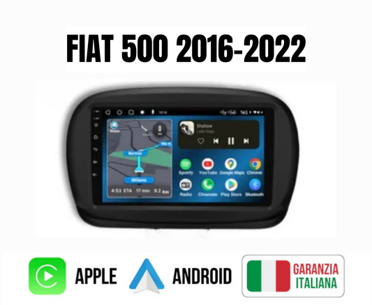 Per Fiat 500 2016-2022 Carplay Android 13.0 con 4-64 GB Autoradio GPS NAVIGATORE SATELLITARE FM SWC Radio