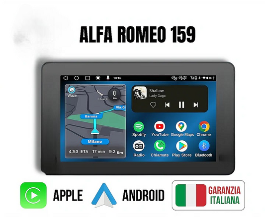 Alfa Romeo 159 (2005/2011) | Autoradio 2 Din7'' 8-256GB Android auto + Carplay / Alfa 159 Brera Spider Sportwagon Stationwagon Stereo Touch | Navigatore GPS + Bluetooth + Wifi + microfono esterno