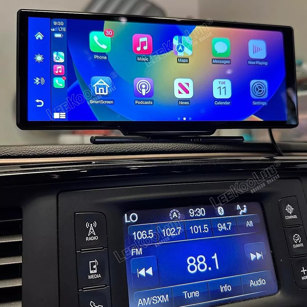 Autoradio portatile 10,26" Apple CarPlay Android Auto touchscreen auto FM Bluetooth+ RETROCMAERA in omaggio