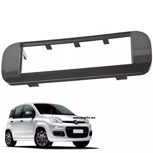 Mascherina Adattatore Autoradio Stereo 1DIN Fiat Panda 312 dal 2012 in poi Nero Lucido