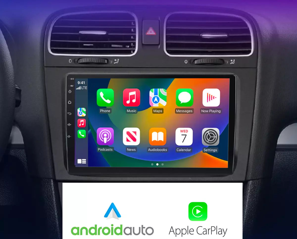 9 Pollici Autoradio 4-64GB Android Touchscreen Car Stereo per VW Golf 5 con Wireless Carplay y Android Auto Schermo WiFi Navigatore GPS Bluetooth Controllo del Volante