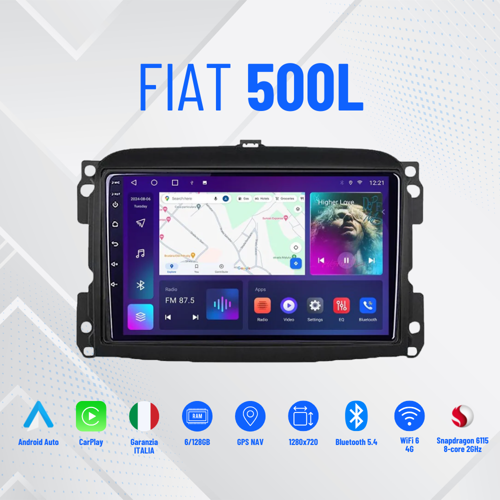 500l KIT AUTORADIO 4-64 GIGA  in  POI BLUETOOTH, USB, centralina canbas per recupero dei comandi al volante