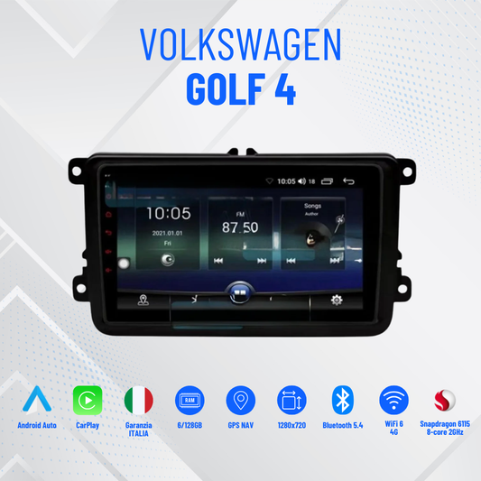 7 Pollici Autoradio 4-64GB Android Touchscreen Car Stereo per VW Golf 4 con Wireless Carplay y Android Auto Schermo WiFi Navigatore GPS Bluetooth