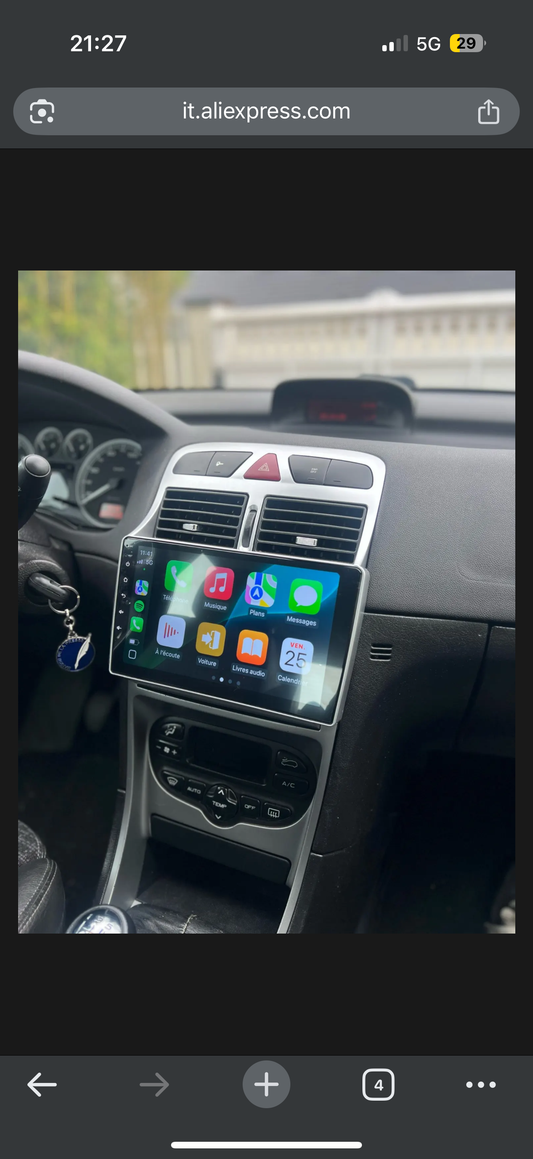 Autoradio   Peugeot 307 |  9"   |  |Android   |   Bluetooth   |   CarPlay   |   Android   Auto   |  4-64GB  Ram