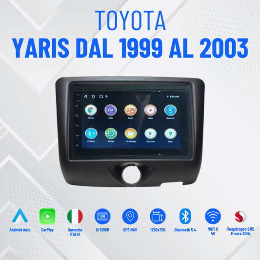 AUTORADIO 7" ANDROID YARIS DAL 1999 AL 2003, BLUETOOTH - USB - KIT PLUG & PLAY