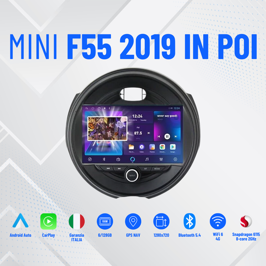 AUTORADIO NAVIGATORE 9" Mini F55 2019in poi ANDROID 13- 4GB RAM 64GB ROM IPS DSP CARPLAY