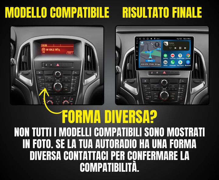 Opel Astra J/Buick Verano (2009/2015) - 9 pollici - Mascherina Inclusa - Autoradio 2 Din Android auto + Carplay | 4/64gb - Stereo Touch Navigatore Gps + Bluetooth + Wifi
