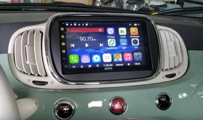 Per Fiat 500 2016-2022 Carplay Android 13.0 con 4-64 GB Autoradio GPS NAVIGATORE SATELLITARE FM SWC Radio