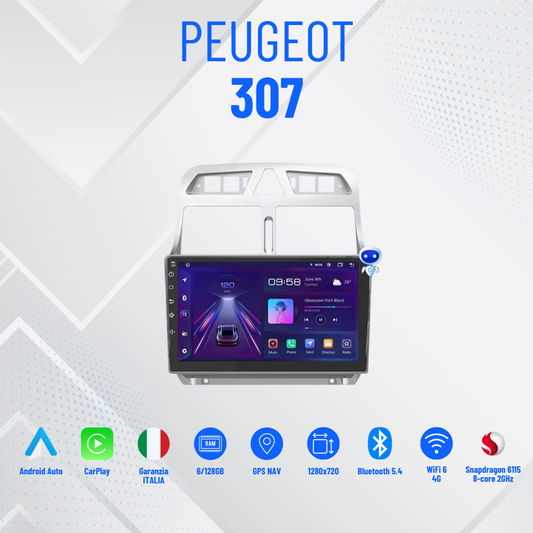 Autoradio   Peugeot 307 |  9"   |  |Android   |   Bluetooth   |   CarPlay   |   Android   Auto   |  4-64GB  Ram