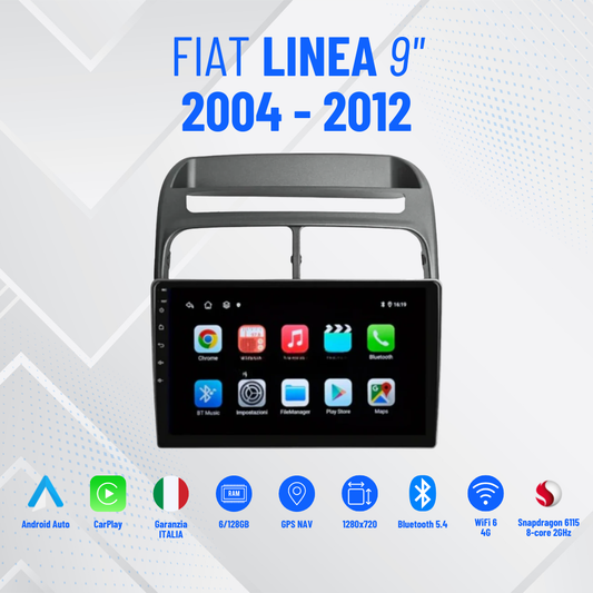 Autoradio   per   Fiat   Linea   9"   |   2004-2012   |   Android   |   Bluetooth   |   CarPlay   |   Android   Auto   |   4-64GB   Ram