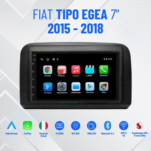 Autoradio   per   Fiat   Tipo   Egea   7"   |   2015-2018   |   Android   |   Bluetooth   |   CarPlay   |   Android   Auto   |   4-64GB  Ram