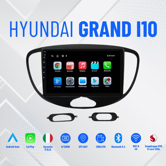 Autoradio   per   Hyundai   Grand   i10   9"   |   2007-2013   |   Android   |   Bluetooth   |   CarPlay   |   Android   Auto   | 4-64GB   Ram