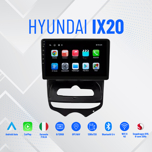 Autoradio   per   Hyundai   IX20   9"   |   Android   |   Bluetooth   |   CarPlay   |   Android   Auto   |4-64GB  Ram