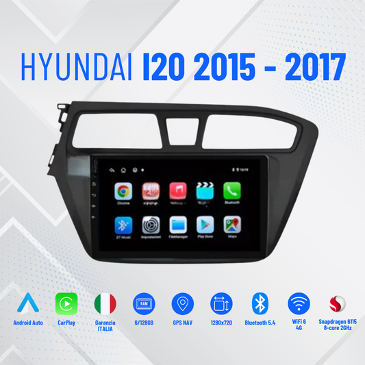 Autoradio   per   Hyundai   i20   9"   |   2015-2017   |   Android   |   Bluetooth   |   CarPlay   |   Android   Auto   |   4-64GB   Ram