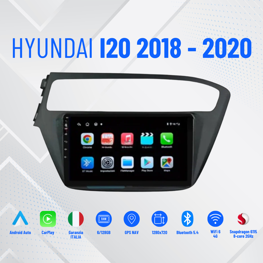 Autoradio   per   Hyundai   i20   GB/IB   9"   |   2018-2020   |   Android   |   Bluetooth   |   CarPlay   |   Android   Auto   |  4-64GB   Ram