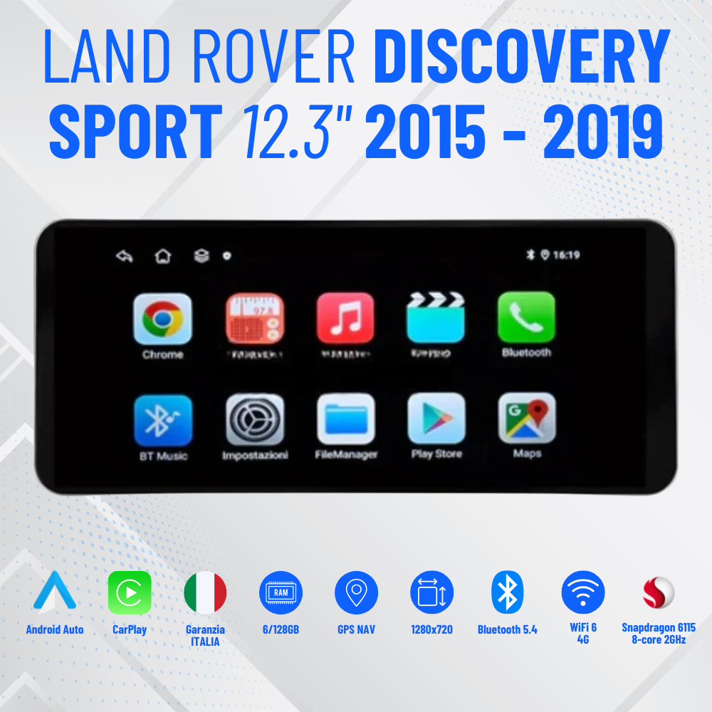 Autoradio   per   Land   Rover   Discovery   Sport   12.3"   |   2015-2019   |   Android   |   Bluetooth   |   CarPlay   |   Android   Auto   |   4/64GB   Ram