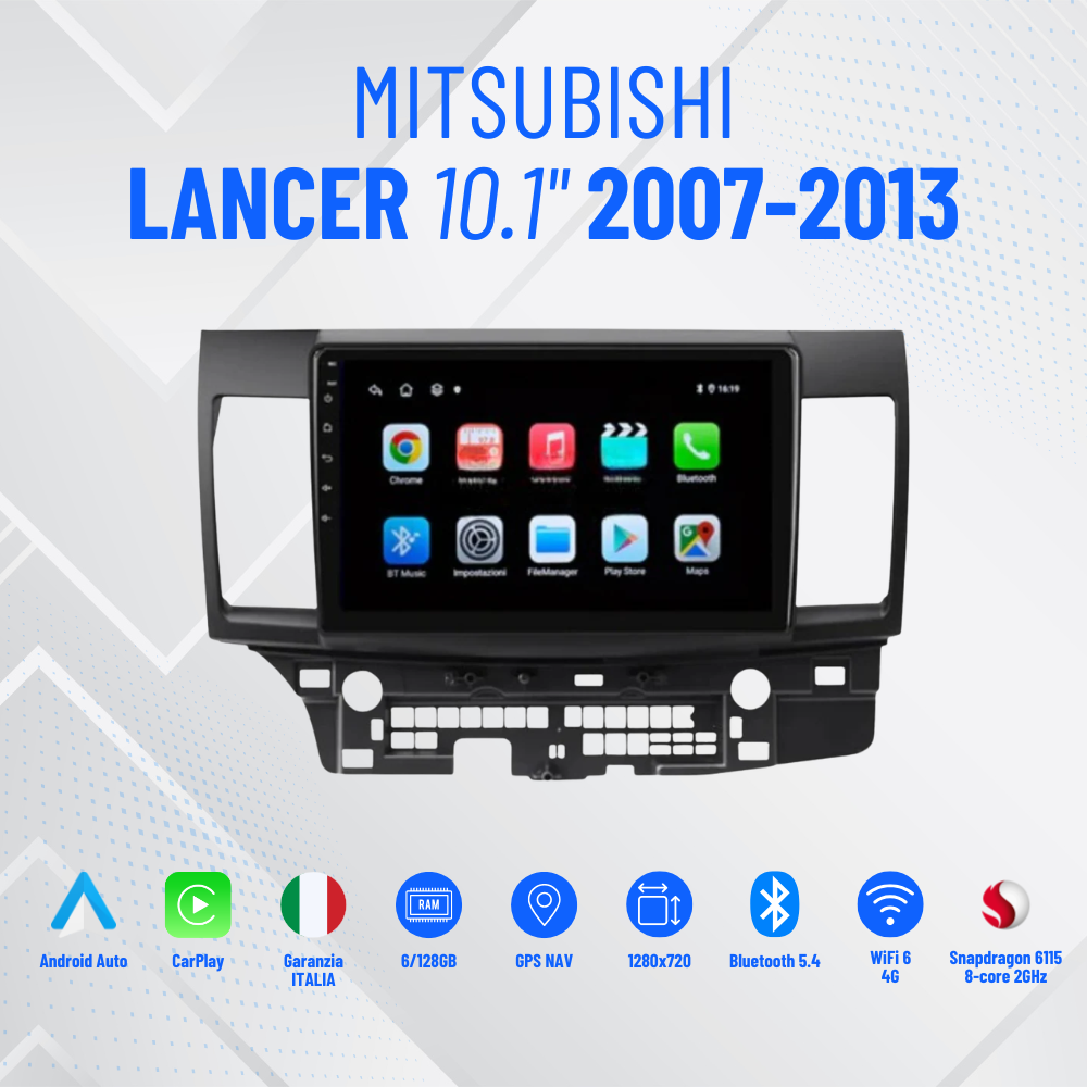 Autoradio   per   Mitsubishi   Lancer   10.1"   |   2007-2013   |   Android   |   Bluetooth   |   CarPlay   |   Android   Auto   |   4-64GB  Ram