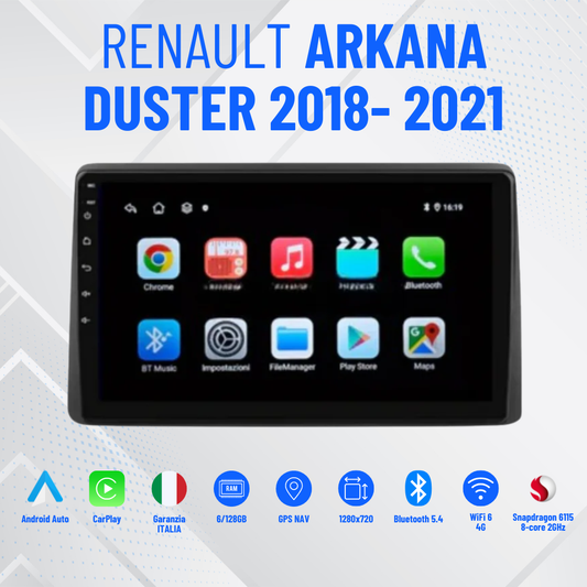 Autoradio   per   Renault   Arkana   |   Duster   10.1"   |   2018-2021   |   Android   |   Bluetooth   |   CarPlay   |   Android   Auto   |   4-64GB   Ram